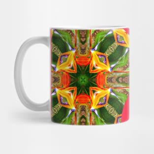 Canna flower pattern and human brain shape. Mug